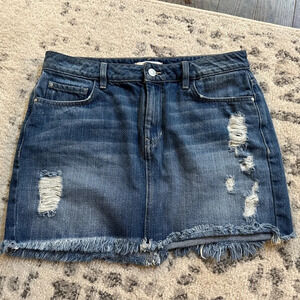 Guess denim distressed mini skirt|  size M